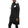 Moose Knuckles Stirling Down Parka With Genuine Shearling Trim In Black/natural