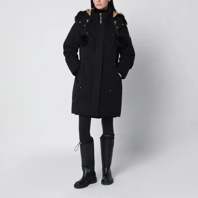 Moose Knuckles Stirling Original Black Parka In Cotton And Recycled Nylon
