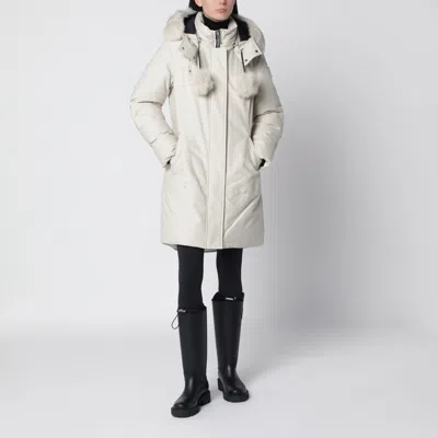 Moose Knuckles Stirling Original Cotton-blend Parka With Removable Hood And Fur Insert In White