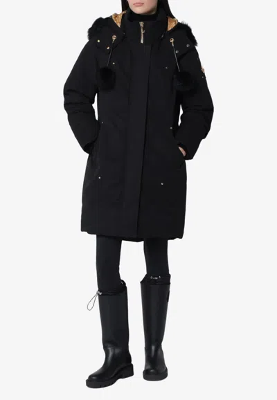 Moose Knuckles Stirling Original Down Parka With Fur-trimmed Hood In Black