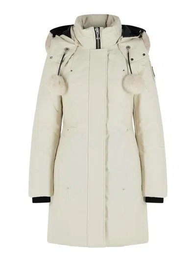 Moose Knuckles Stirling Original Ivory Cotton Blend Parka In White