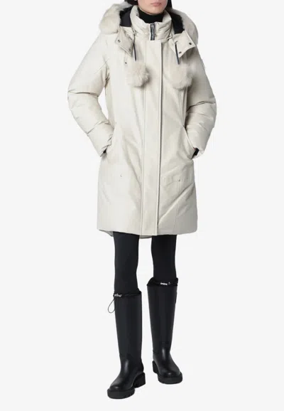 Moose Knuckles Stirling Original Parka With Fur-trimmed Hood In White