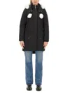Moose Knuckles Stirling Down Parka With Genuine Shearling Trim In Black