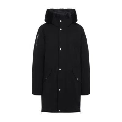 Moose Knuckles Stirling Parka Jacket In Black