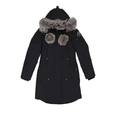 Pre-owned Moose Knuckles Stirling Parka Lds 'black/frost Fox' | Women's Size Xs