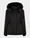 Moose Knuckles Stirling Satin Parka With Removable Hood In Black