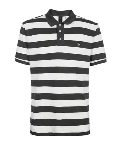 Moose Knuckles Stripe Print Polo Shirt
