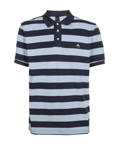 Moose Knuckles Striped Polo Shirt In Black