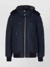 Moose Knuckles Stylish Bomber Jacket Hood In Blue