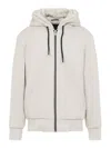 Moose Knuckles Regular Fit Drawstring Hoodie With Zip Closure In Neutral
