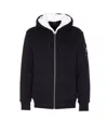 Moose Knuckles Black And White Cotton Casual Jacket In Black