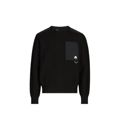 Moose Knuckles Sweatshirt Texturé Bi-matière In Black