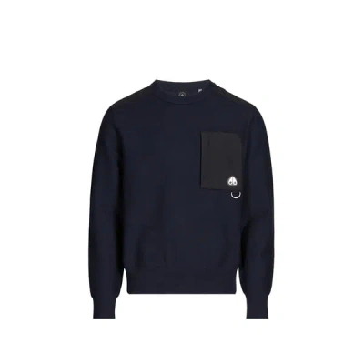 Moose Knuckles Sweatshirt Texturé Bi-matière In Blue