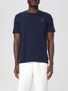 Moose Knuckles Back Print Short Sleeves Crew Neck In Navy