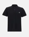 Moose Knuckles Black Polo With Classic Collar And Logo Patch On The Front In Black