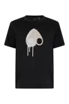 Moose Knuckles Augustine Drip Printed Cotton T-shirt In Blk W/dusk