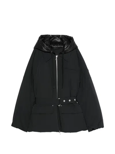 Moose Knuckles Tegan Belted Hooded Jacket In Black