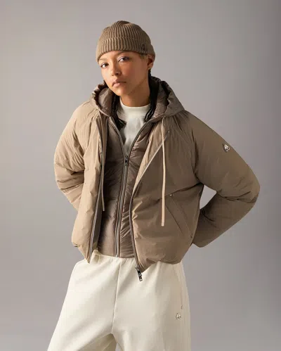 Moose Knuckles Tegan Down Bomber Jacket In Ashen