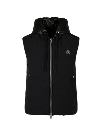 Moose Knuckles Tegan Hooded Down Gilet In Black