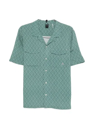 Moose Knuckles The Bay Buttoned Patterned Shirt In Green