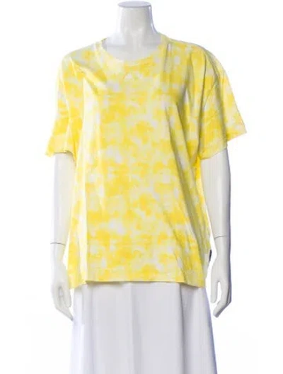 Pre-owned Moose Knuckles Tie-dye Print Crew Neck T-shirt In Yellow