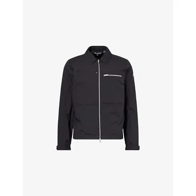 Moose Knuckles Topflight Logo-patch Shell Shirt Jacket In Black