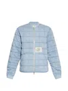Moose Knuckles Transit Down Denim Liner Bomber Jacket In Blue