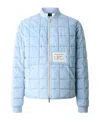 Moose Knuckles Transit Down Denim Liner Bomber Jacket In Blue