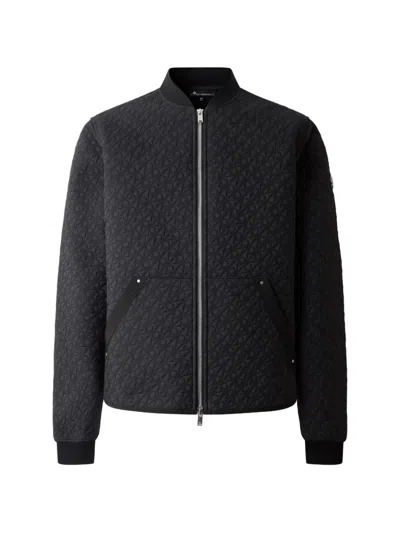 Moose Knuckles Transit Monogram Bomber Jacket In Black