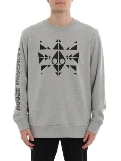 Moose Knuckles Trippy Logo Sweatshirt In Grey In Gray