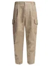 Moose Knuckles Cargo Trousers With Belt Loops And Pockets In Beige