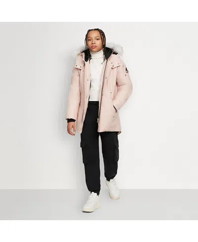 Moose Knuckles Kids' Unisex Parka With Shearling Hood In Dusty Rose