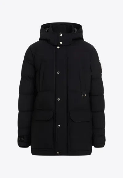 Moose Knuckles Insulated Down Jacket With Feather Down Blend In Black