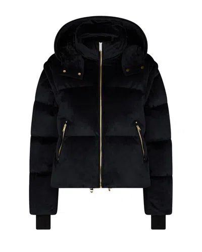 Moose Knuckles Velour Misti Gold Puffer In Black