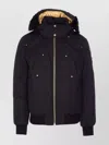 Moose Knuckles Versatile Bomber Jacket Removable Hood In Black