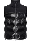 Moose Knuckles Victory Peak Black Nylon Blend Vest In Black