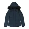 Moose Knuckles W Cloud 3q Sh Navy W/blk Sh Puffer Jacket In Blue