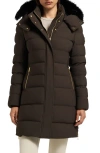 Moose Knuckles Watershed 3 Genuine Shearling Trim Down Parka In Brown