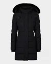 Moose Knuckles Watershed 3 Parka With Detachable Hood And Shearling Trim In Black