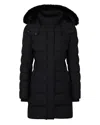 Moose Knuckles Watershed 3 Parka With Detachable Hood And Shearling Trim In Black/black Shearling
