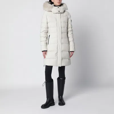Moose Knuckles Watershed Slim-fit Cotton-blend Mini-quilted Down Jacket With Removable Hood In White