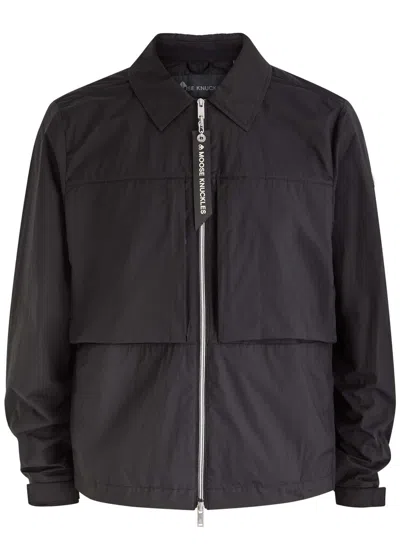 Moose Knuckles Waverly Shell Overshirt Jacket In Black
