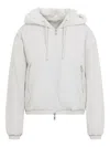 Moose Knuckles Plush Hooded Jacket With Zippered Pockets In White