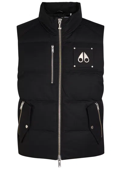 Moose Knuckles Montreal Brand-plaque Cotton-blend-down Vest In Black