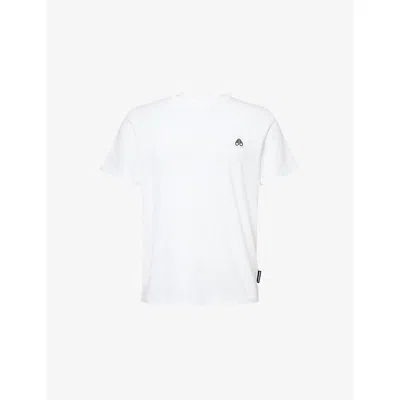 MOOSE KNUCKLES CRESCENT BRAND-PLAQUE COTTON-JERSEY T-SHIRT