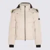Moose Knuckles White Down Jacket In Burgundy