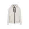 Moose Knuckles Regular Fit Drawstring Hoodie With Zip Closure In Neutral