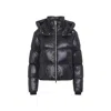 Moose Knuckles Hooded Padded Quilted Jacket With Zip Pockets In Black