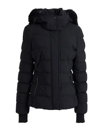 MOOSE KNUCKLES MOOSE KNUCKLES WOMAN PUFFER BLACK SIZE S NYLON, ELASTANE