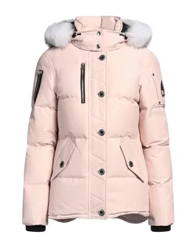 Moose Knuckles Woman Puffer Blush Size S Cotton, Nylon, Shearling In Pink